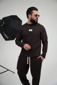 T-SHIRT LONGSLEEVE MĘSKI BG TEXTURE | GORZKA CZEKOLADA