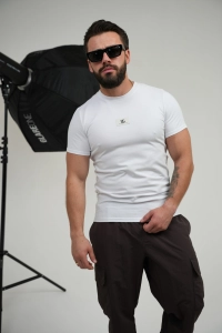 T-SHIRT MĘSKI BG BASE | BIAŁY