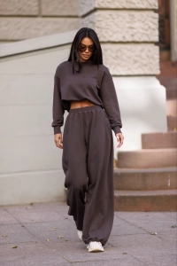 Dres damski oversize bawełniany Me Gusta brązowy