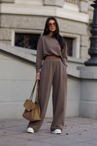 Dres damski oversize bawełniany Me Gusta cappuccino