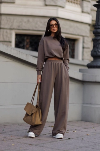 Dres damski oversize bawełniany Me Gusta cappuccino