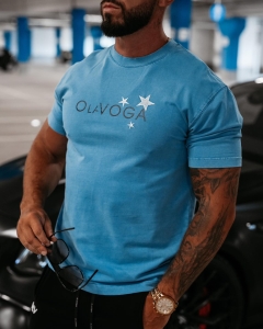 T-shirt męski  GALAXY LA O LA VOGA błękitny
