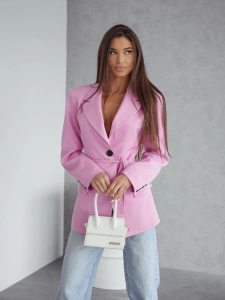 Marynarka damska Vanessa z wiązaniem Me Gusta różowa