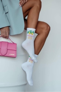 Skarpetki damskie Lemon Me Gusta  białe