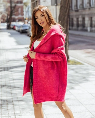 KARDIGAN Z KAPTUREM ME GUSTA MATEO MALINOWY