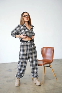 SPODNIE DAMSKIE BG FRIDAY | CZARNY-BEŻ