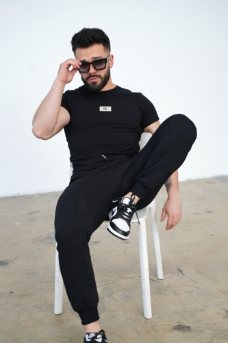 T-SHIRT MĘSKI BG MALIK | CZARNY