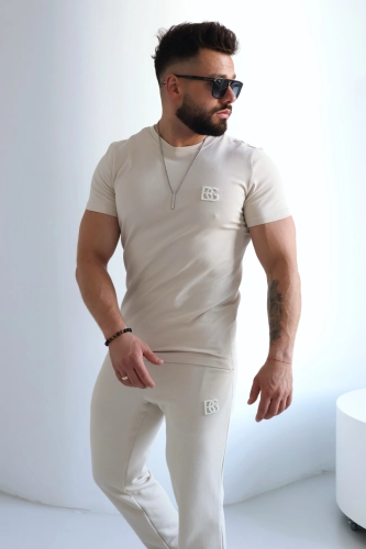 T-SHIRT MĘSKI BG BOND | JASNY BEŻ