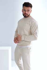 BLUZA MĘSKA BG BASIC | JASNY BEŻ