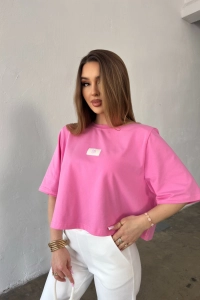 T-SHIRT DAMSKI BG ESME | RÓŻOWY
