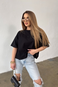 T-SHIRT DAMSKI BG OCEAN | CZARNY